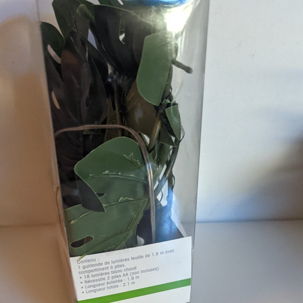 NWT Tropical Monstera Leaves 18 String Lights Timer Summer Home Decor Ashland - Picture 4 of 6